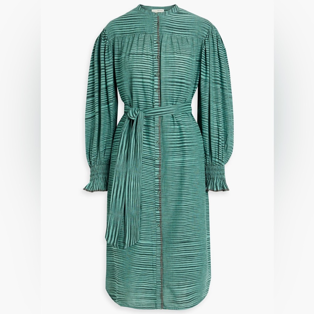 ULLA JOHNSON Fiora Ruffle Midi Dress
